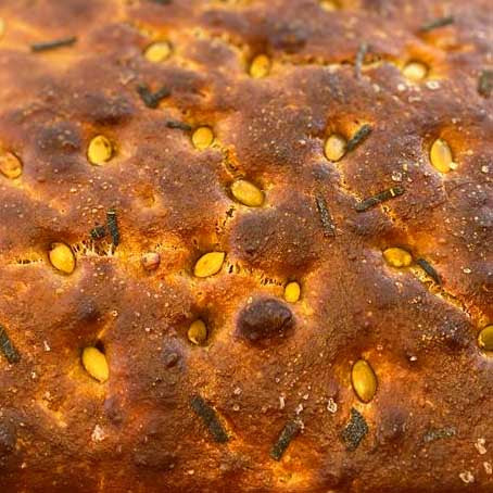 Savory Pumpkin Sourdough Focaccia